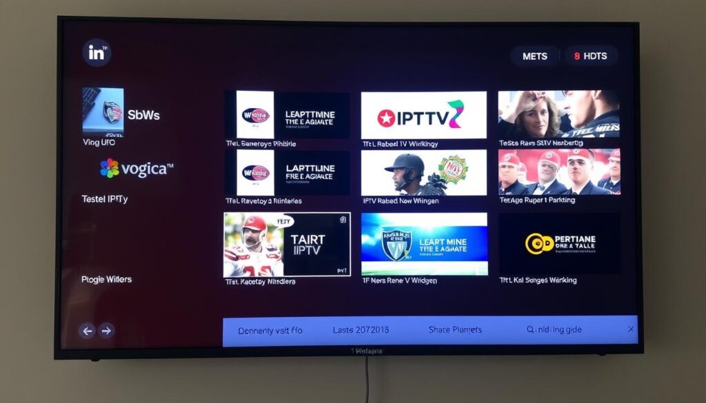 Generieren Sie ein Bild von verschiedenen IPTV-Paketen auf einem Bildschirm