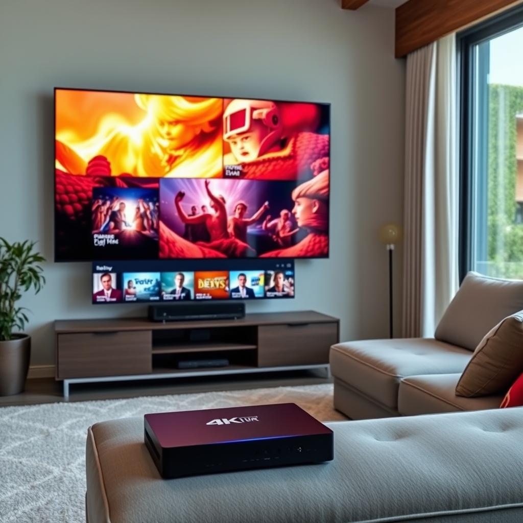 4K HDR Fernseher mit IPTV Box für hochauflösendes Streaming
