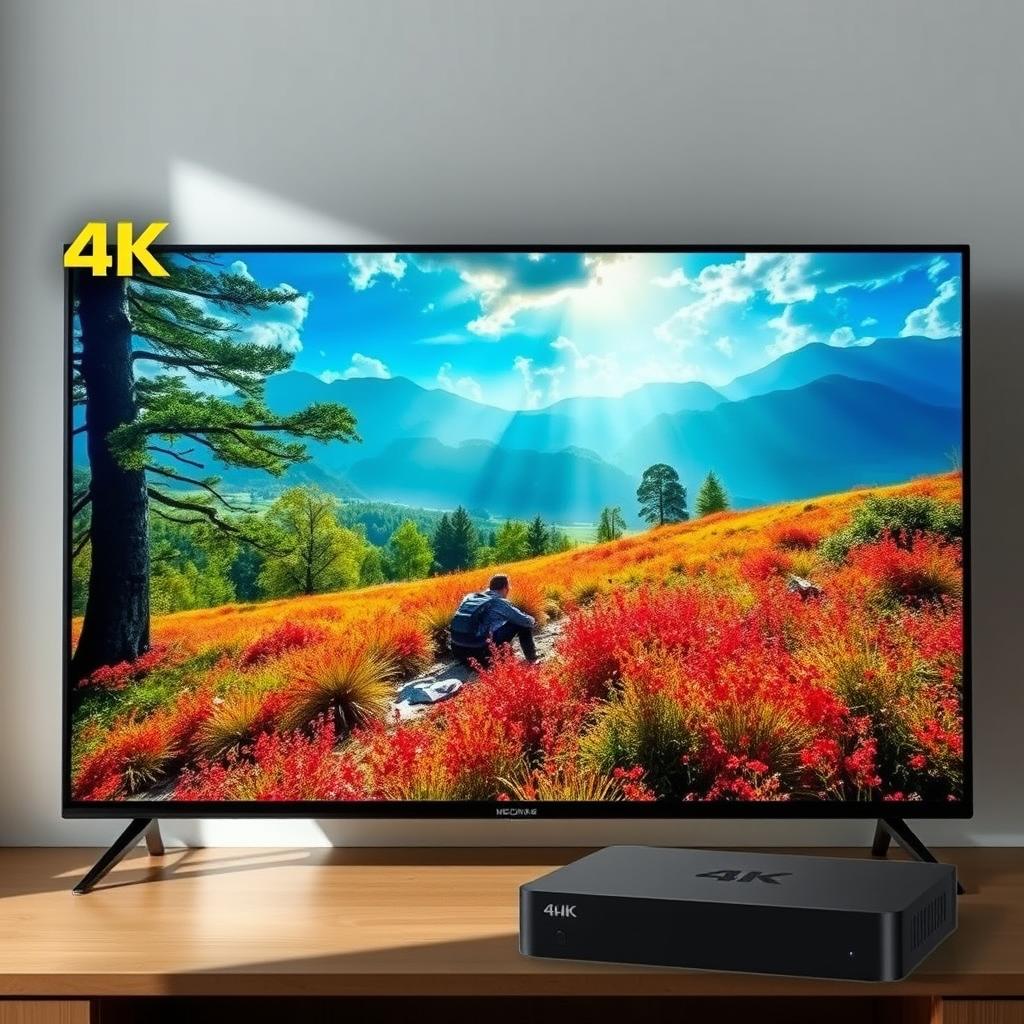 4K HDR Videowiedergabe auf einem Fernseher mit IPTV Box