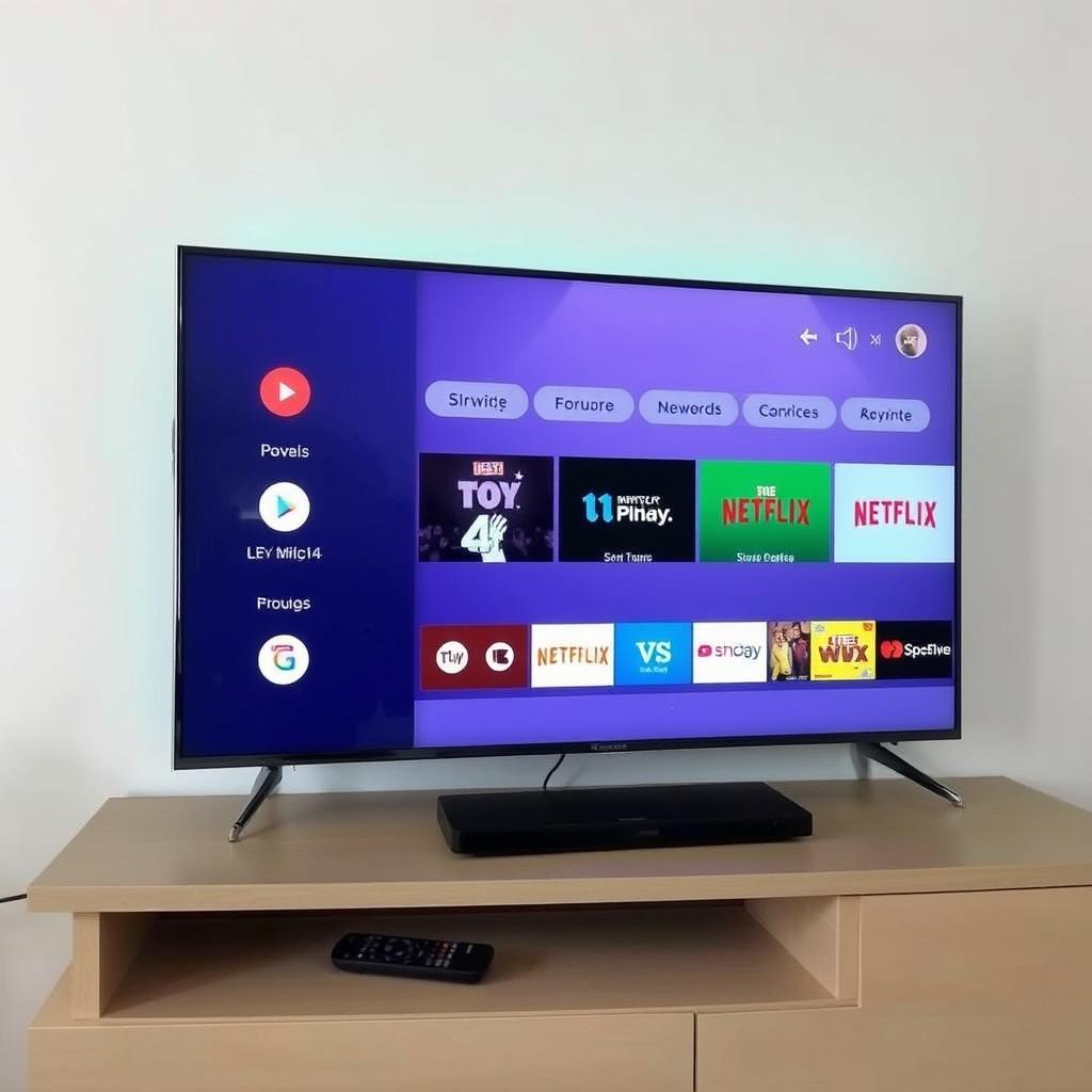 Android TV Betriebssystem Interface auf einer IPTV Box