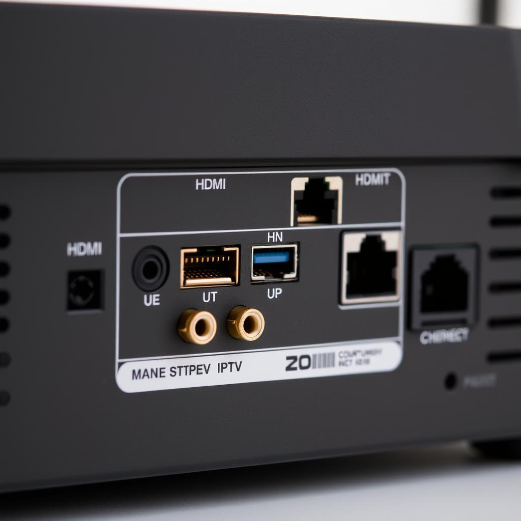Anschlüsse einer IPTV Box mit HDMI, USB und Ethernet