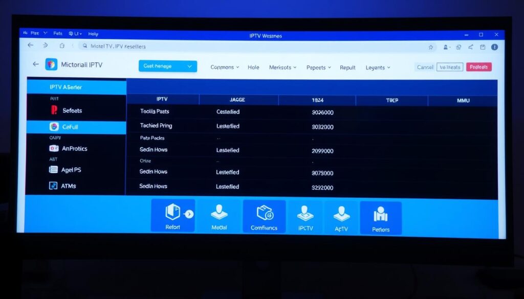 Ein Bild eines IPTV Reseller Panels auf einem Bildschirm
