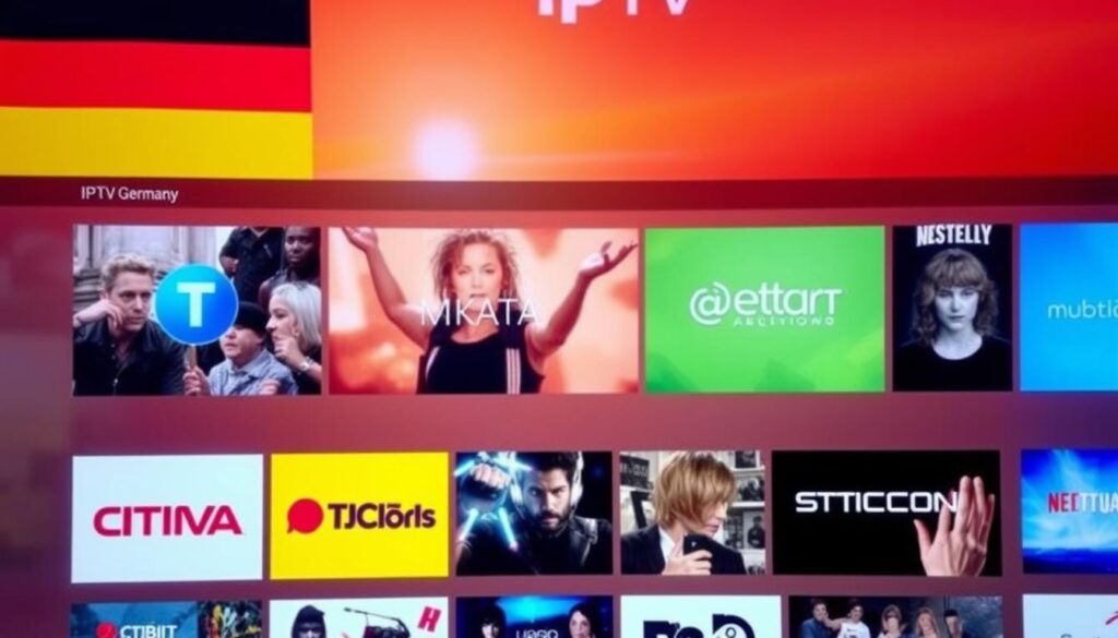 Ein Bild von TiVistation IPTV Deutschland, das eine Vielzahl von Kanälen und Inhalten zeigt