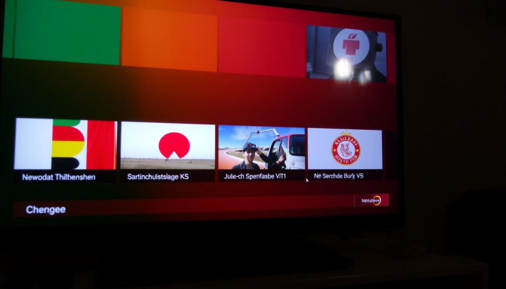 Ein Bild von einem deutschen Fernsehbildschirm mit verschiedenen Kanälen