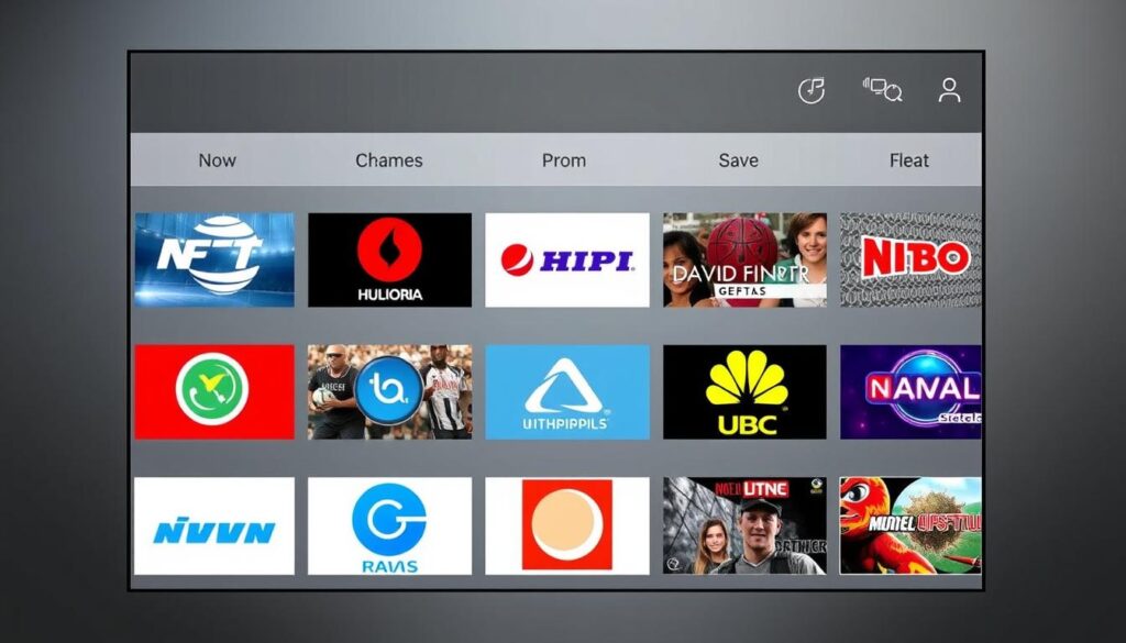 Generiere ein Bild von einem deutschen IPTV-Player mit verschiedenen Kanälen