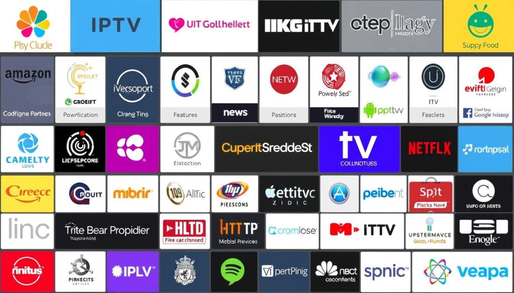 Generiere ein Bild von verschiedenen IPTV-Anbietern