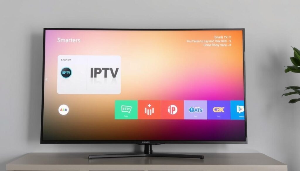 Generieren Sie ein Bild von einem Smart TV mit der IPTV Smarters Pro App