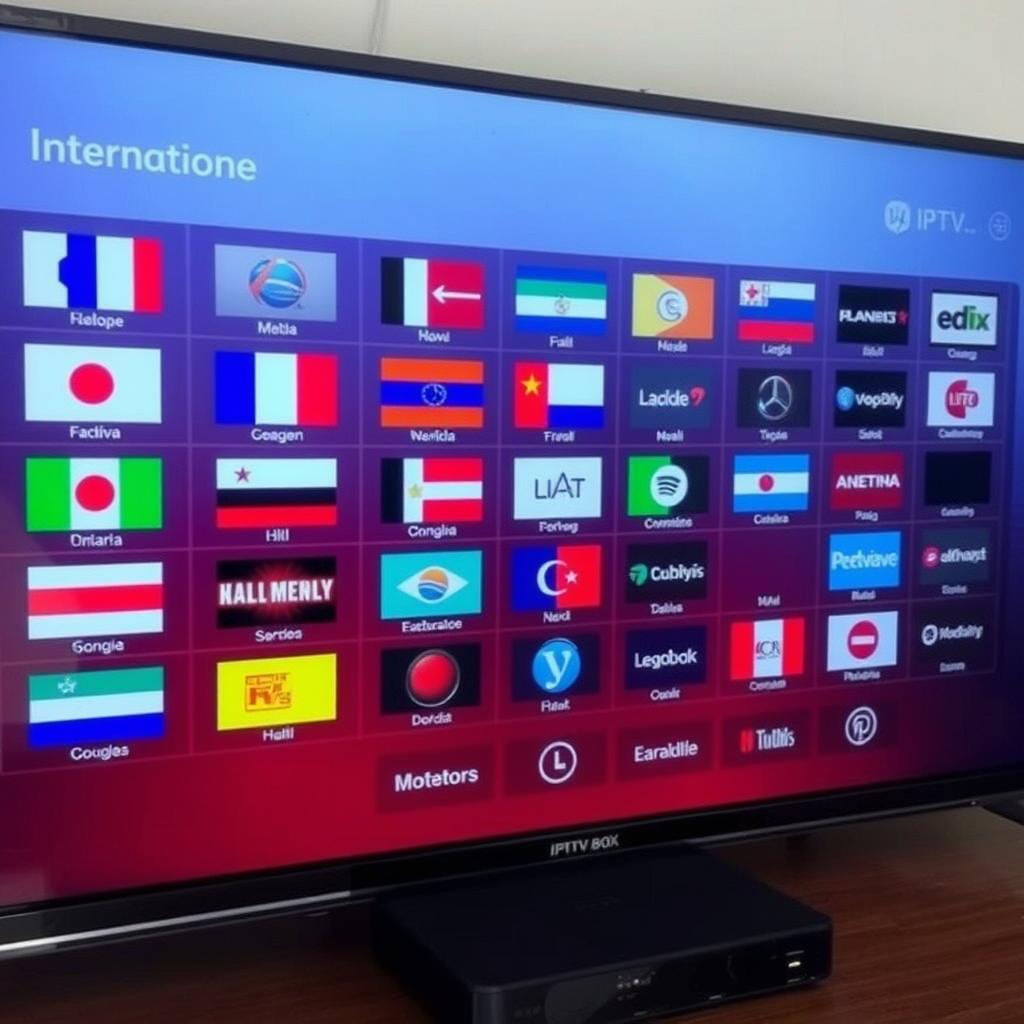 IPTV Box mit internationalen Sendern aus verschiedenen Ländern