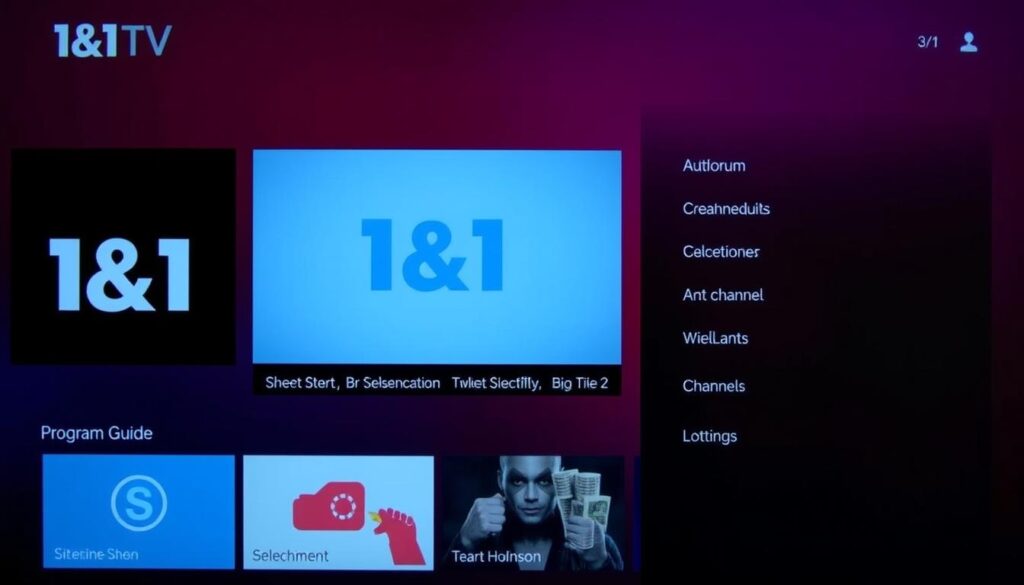 IPTV Test: 1&1 TV Benutzeroberfläche