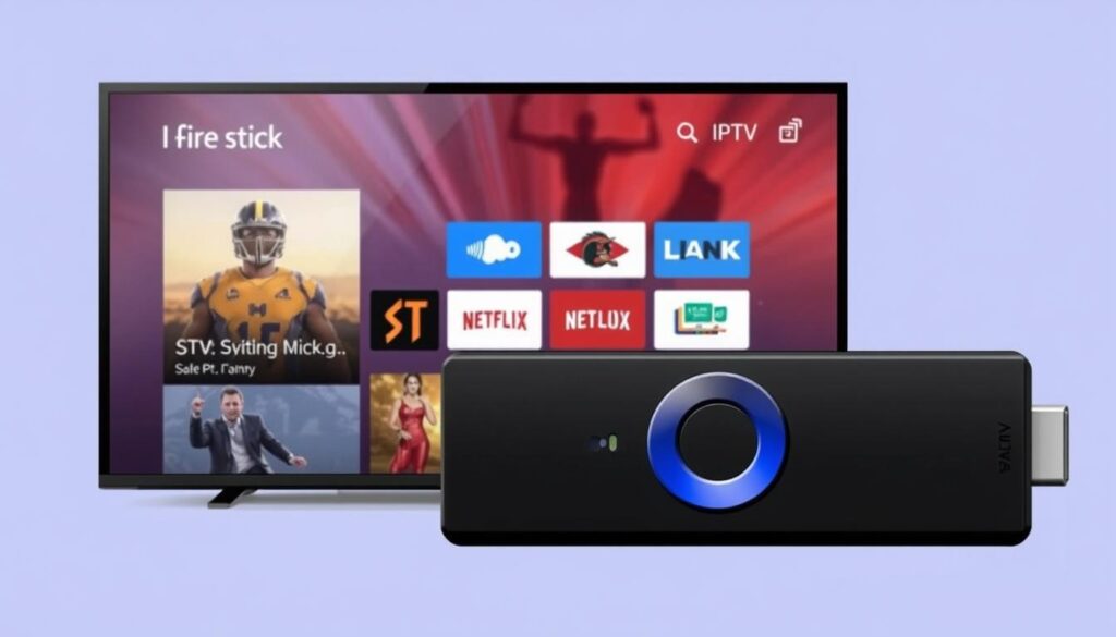 Image of Fire Stick with IPTV app