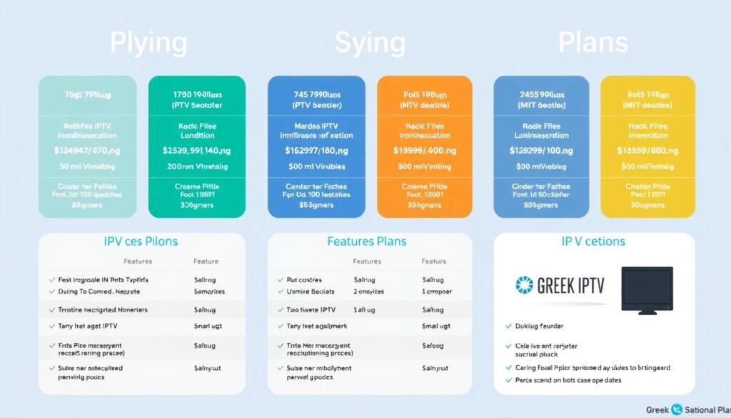Image of various Greek IPTV subscription plans
