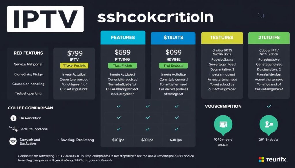 Image of various IPTV subscription plans