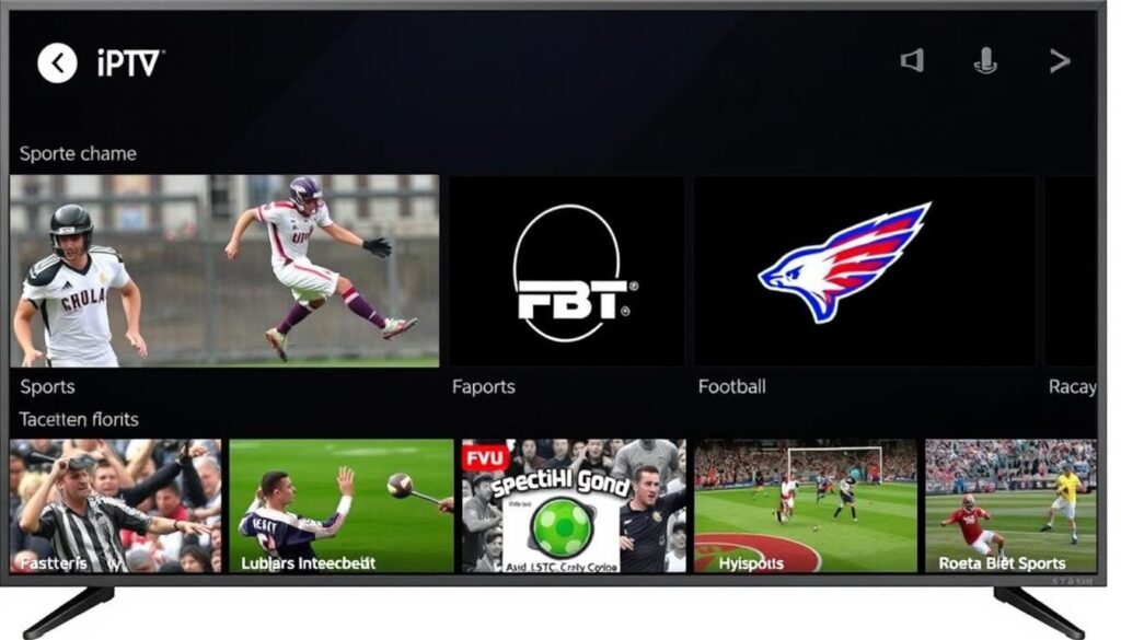 Image of various sports channels on IPTV