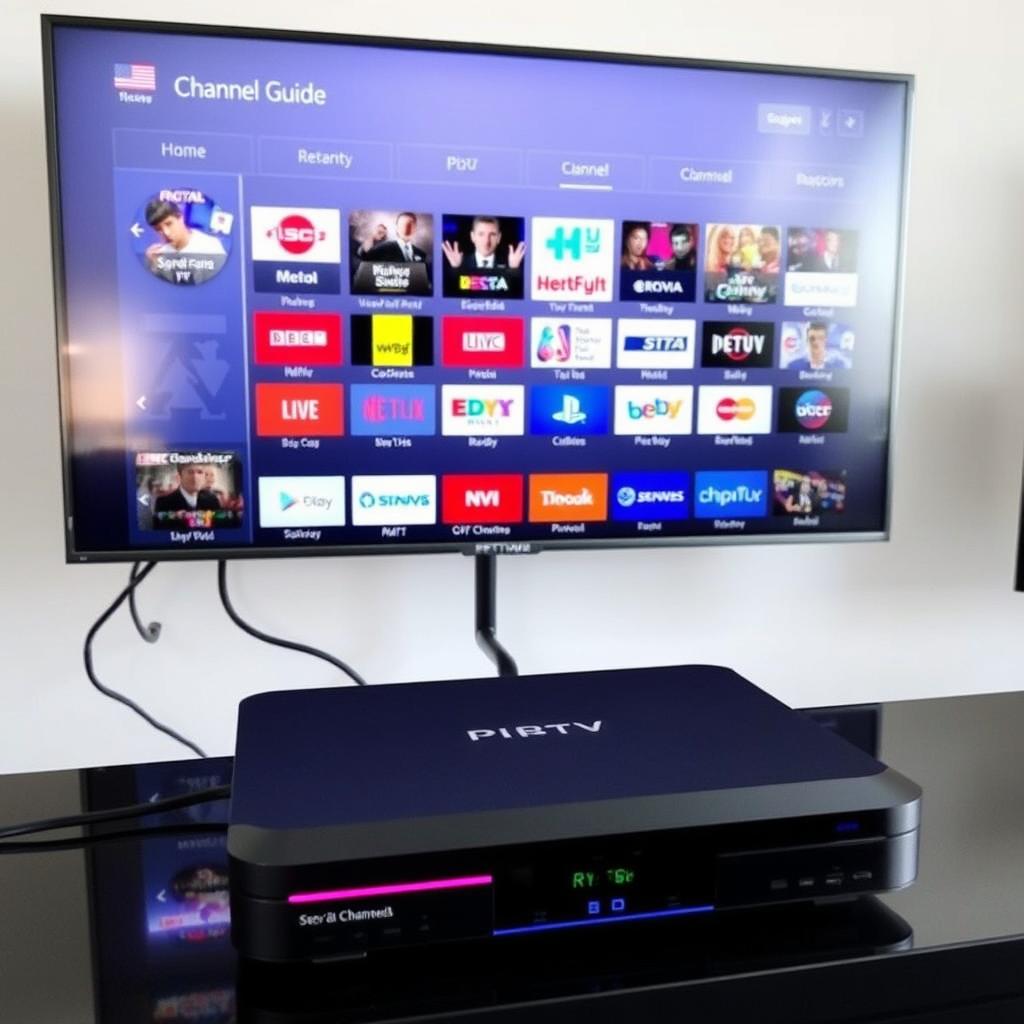 Professionelle IPTV Box Einrichtung mit vielen Kanälen